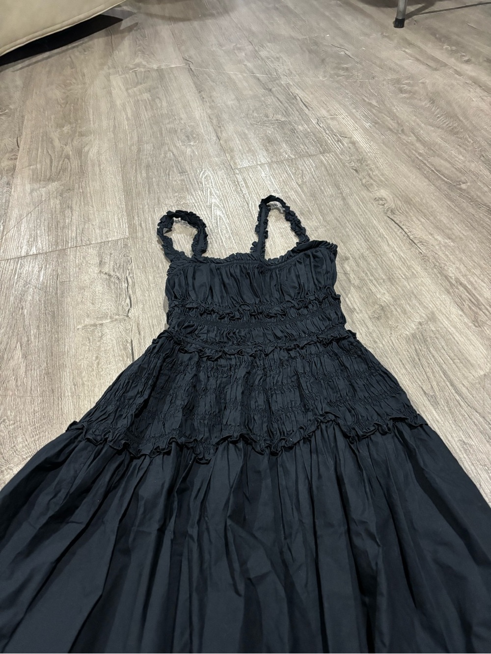 Doen Marianne Shirred Organic Cotton-Poplin Midi Dress Size Extra Small - Picture 5 of 7